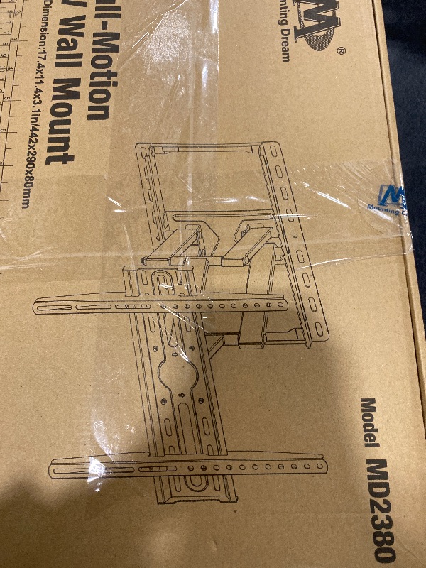 Photo 1 of Mounting Dream TV Wall Mount for 32-65 Inch Television,Mount with Swivel and Tilt, Full Motion Bracket with Articulating Dual Arms, Fits 16inch Studs, Max VESA 400X400 mm, 99lbs, MD2380