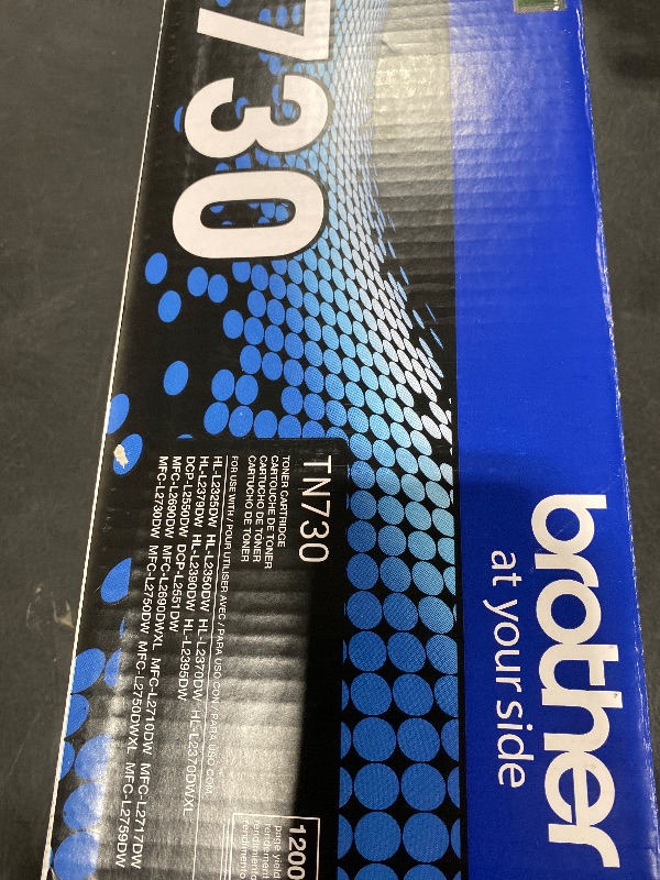 Photo 1 of Brother Genuine Standard Yield Toner Cartridge, TN730, Replacement Black Toner, Page Yield Up To 1,200 Pages, Amazon Dash Replenishment Cartridge,1 Pack