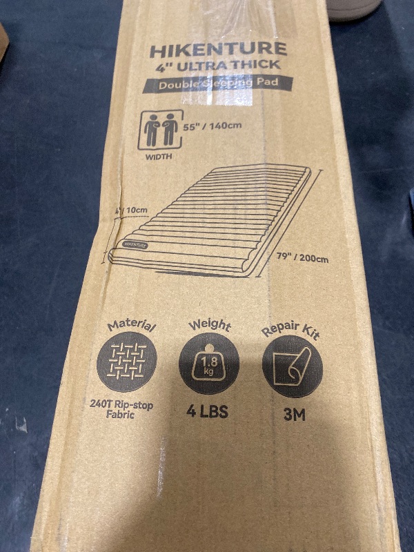 Photo 1 of Hikenture Double Sleeping Pad for Camping, 4" Extra-Thick Camping Mattress 2 Person, Inflatable & Ultralight Sleeping Mat for Backpacking, Hiking (Navy Pumpsack, Full XL)