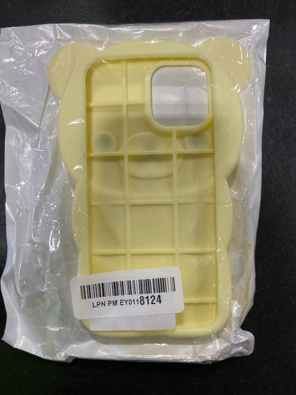Photo 1 of IAIYOXI Soft Silicone Bear Case for iPhone 15 Plus, Cute 3D Cartoon Teddy Bear Designed, Protective Lovely Fun Adorable Fashion Phone Case, Kawaii Cover for Women Girls Kids, Yellow