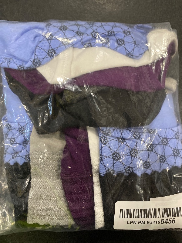 Photo 1 of Warner's womens Blissful Benefits Dig-free Comfort Waist With Lace Cotton 6-pack Ru2266w Hipster Panties, Dark Grey Heather/Black/Black Plumberry/White/Platinum/Winter Lavender Holiday Print, Medium US