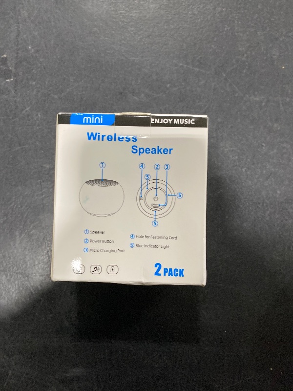 Photo 1 of AUKSKY 2Pack Portable Mini Bluetooth Speaker, Wireless PC/Tablet Speaker with Rechargeable Battery, Built-in Microphone and Strap, Silver