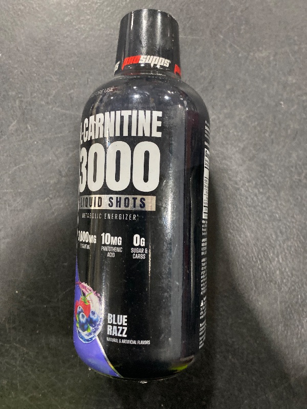 Photo 1 of PROSUPPS L-Carnitine Liquid 3000, Stimulant-Free Liquid Shots for Men & Women - Clean Workout Drink for Energy, Performance & Muscle Recovery - No Sugar, No Carbs - 31 Servings, Blue Razz