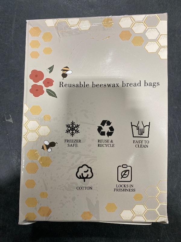 Photo 1 of Ackssi Reusable Beeswax Bread Bags - 2 Pack Bees Wax Food Wraps, Homemade Sourdough Bread Storage, 2-in-1 Linen Cotton Large Freezer Container Home Baking Accessories with Lining (C2)
