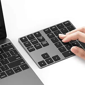 Photo 1 of Bluetooth Number Pad, Lekvey Aluminum Rechargeable Wireless Numeric Keypad Slim 34-Keys External Numpad Keyboard Data Entry Compatible for Macbook, MacBook Air/Pro, iMac Windows Laptop Surface Pro etc
