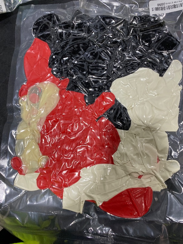 Photo 1 of RUBFAC 65pcs 12 Inches Red Black White Balloons Kit, Black Red White Confetti Party Balloons with Ribbons for Birthday, Wedding, Baby Shower, Graduation Decorations