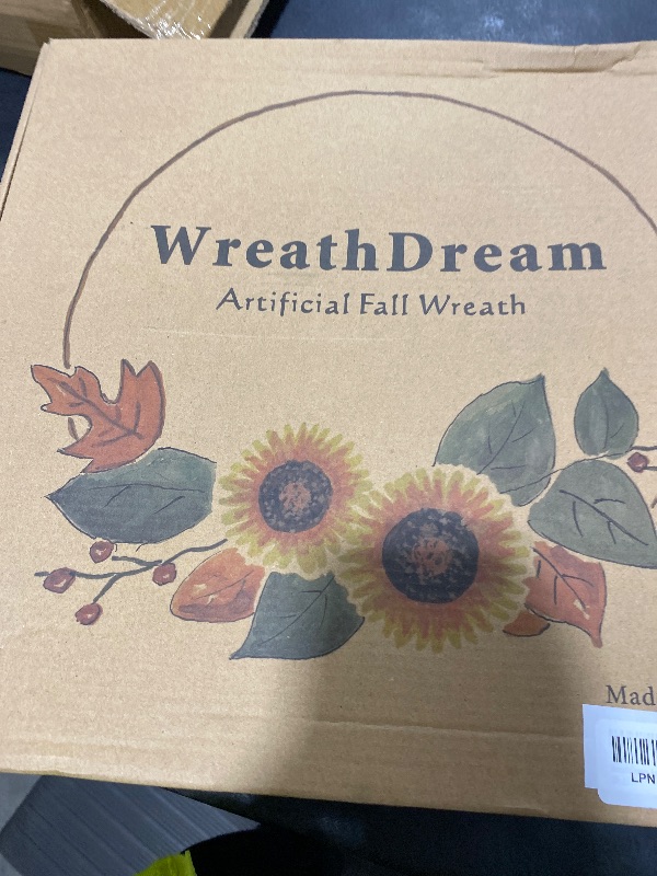 Photo 1 of WreathDream Fall Wreaths for Front Door Autumn Door Wreath 22 inch with Pumpkins,Maple Leaves,Lamb Ear Leaves for Indoor Outdoor Farmhouse Home Porch Wall Window Festival Wedding Decor