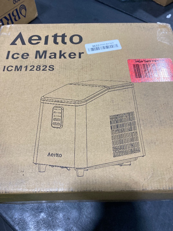 Photo 1 of Aeitto Ice Maker Countertop 26lbs/24H, Ice Machine 8 Ice Cubes Ready in 6 Mins, 2 Sizes of Bullet Ice Portable Ice Makers with Basket & Scoop, Auto Self-Cleaning for Home/Kitchen/Office Stainless