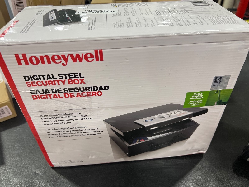 Photo 1 of Honeywell Steel Fireproof Safe with Keypad Lock, 12.7 x 10.4 x 5.5, 0.27 cu ft, Black