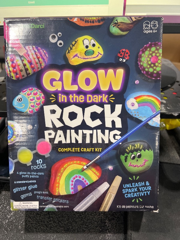 Photo 1 of Dan&Darci Kids Rock Painting Kit - Glow in The Dark - Arts & Crafts Gifts for Boys and Girls Ages 6-12 - Craft Activities Kits - Creative Art Toys for 6, 7, 8, 9, 10, 11 & 12 Year Old Kid