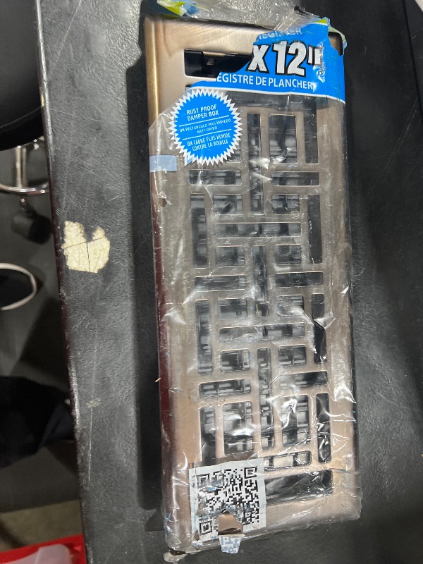 Photo 1 of Decor Grates AGH412-RB Gothic Steel Floor Register 4x12 Inch, Bronze