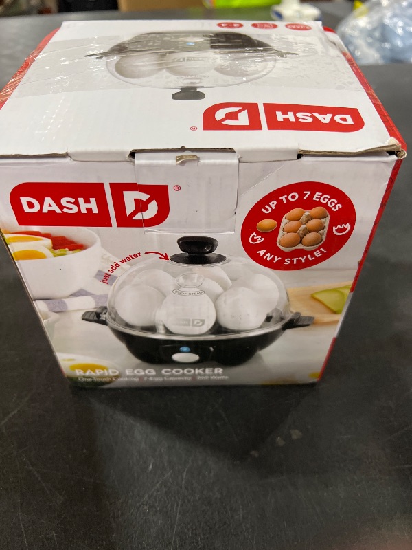 Photo 1 of DASH Rapid Egg Cooker: 7 Egg Capacity Electric Egg Cooker for Hard Boiled Eggs, Poached Eggs, Scrambled Eggs, or Omelets with Auto Shut Off Feature - Black'