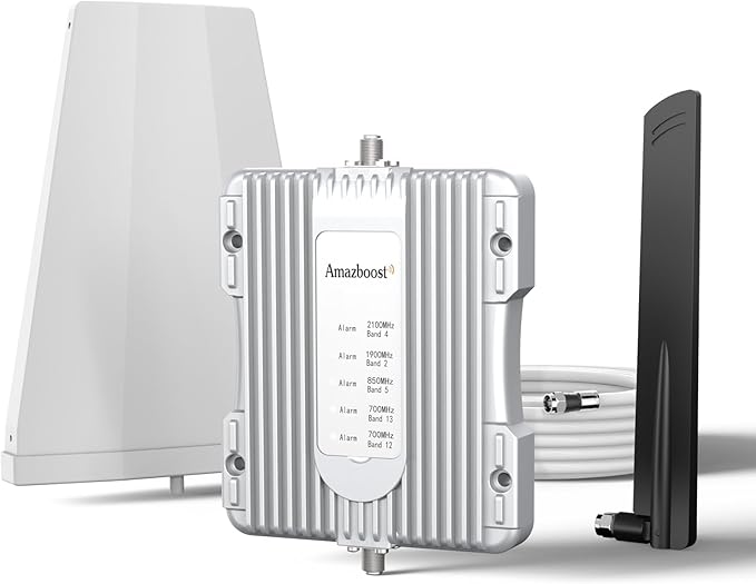 Photo 1 of Amazboost Cell Phone Booster for Home, Cell Phone Signal Booster Kit, All U.S. Carriers -Compatible with Verizon, AT&T, T-Mobile, Sprint & More-5G 4G LTE 3G FCC Approved