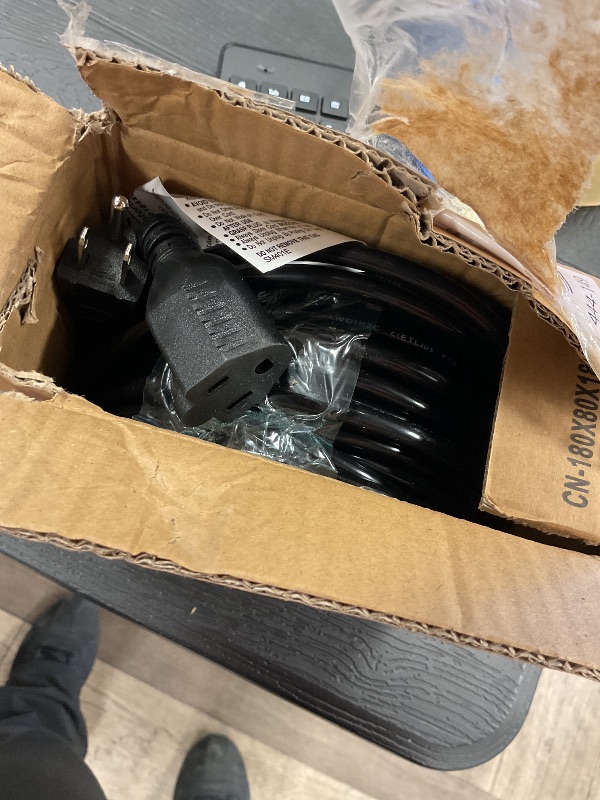 Photo 3 of Skrizcable 16/3 50 FT Outdoor Extension Cord Waterproof, Weatherproof & Flame Retardant Black 3 Prong Power Cord Outside for Lawn & Garden, 13 Amps 1625 Watts 125 VAC 16AWG SJTW, ETL Listed