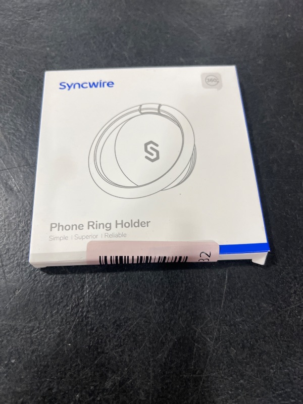 Photo 1 of Syncwire Cell Phone Ring Holder Stand, 360 ° Rotation Finger Ring Kickstand Polished Metal Phone Grip Compatible with iPhone, Samsung, LG, Sony