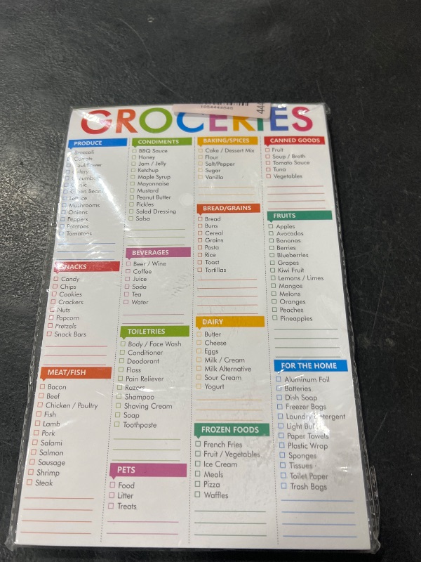 Photo 1 of Hebayy 90 Sheets Fastcheck Grocery List Magnet Pad, 110 Printed Common Food for Fridge and Blank Grocery Shopping Spaces for Home. Size 6”x 9”