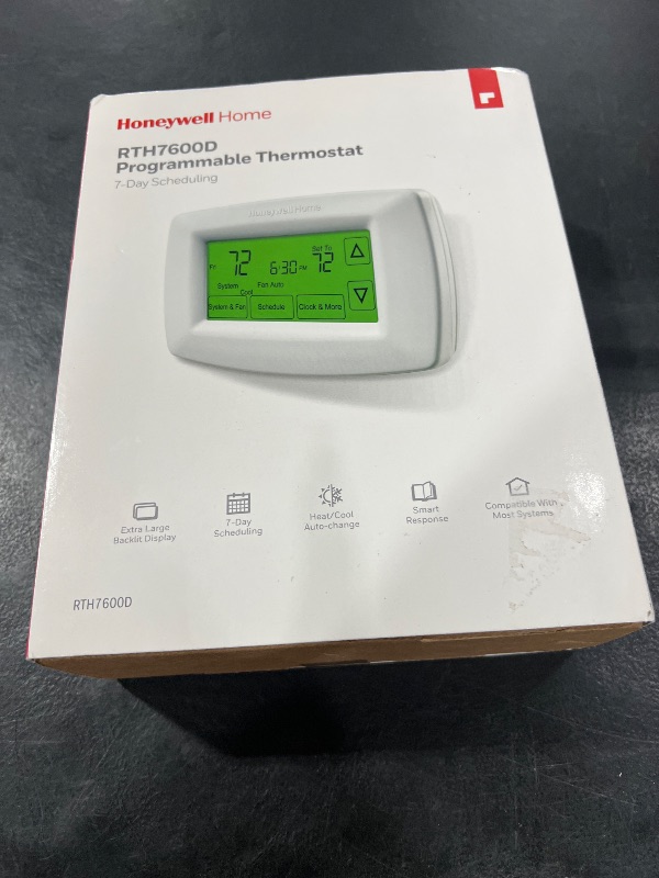Photo 1 of Honeywell Home RTH7600D 7-Day Programmable Touchscreen Thermostat, White