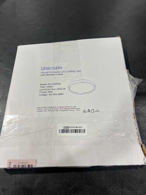 Photo 1 of Unicozin Dimmable LED Flush Mount Ceiling Light with Remote Control, 3000K-6000K Color Changing, 12Inch 24W(150W Equiv) 2200LM, Round Flat Ceiling Lamp White for Bedroom, Living Room, Kitchen,Wired