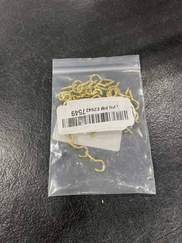 Photo 1 of Jamiikury 50pcs 1/2 Inch Gold Ceiling Hooks - Small Screw-in Metal Screw Hooks, Nickel Plated