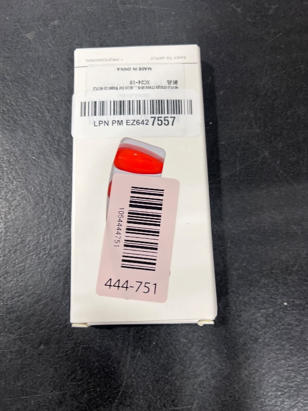 Photo 1 of 48Pcs Orange Press on Nails - Almond Shaped Medium Length Fake Nails, Stiletto False Nails for Women, Thick Natural Acrylic Gel Press ons