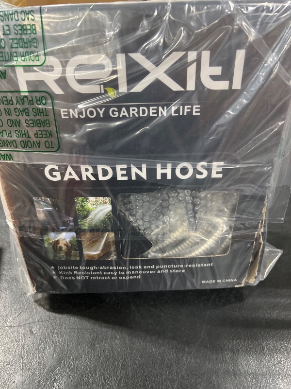 Photo 1 of 50FT Metal Garden Hose - Stainless Steel, Heavy Duty, Flexible & Lightweight, Never Kink and Tangle, with 10-Function Nozzle, Pressure Resistant for Outdoor Use (Grey)