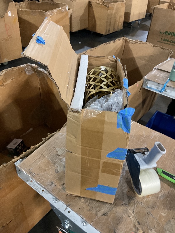 Photo 1 of ?Upgraded?72" Tall Dimmable Floor Lamp, Modern Standing Lamp with Elegant Metal Cages, Industrial Tree Floor Lamps for Living Room, Bedroom, Study Room, Office (3 x 800LM LED Bulbs Included) - Gold