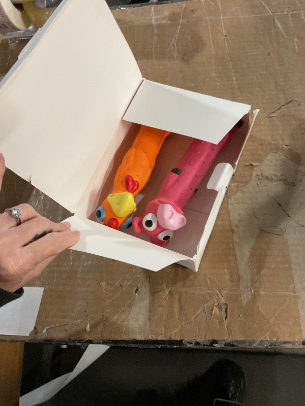 Photo 1 of (ONLY 2) CHIWAVA 3 Pack 9" Squeaky Latex Dog Toys Standing Stick Animal Puppy Fetch Interactive Play for Small Medium Dogs