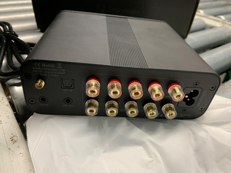 Photo 1 of ***TESTED FOR POWER ONLY***Fosi Audio HT4S Bluetooth Amplifier for Outdoor Speakers, 4 Channel Power Amp for Home Theater, Outdoor Gathering, 4.1/5.0 Ch Stereo Home Audio Receiver, Supports AUX/Optical Input with Remote Control