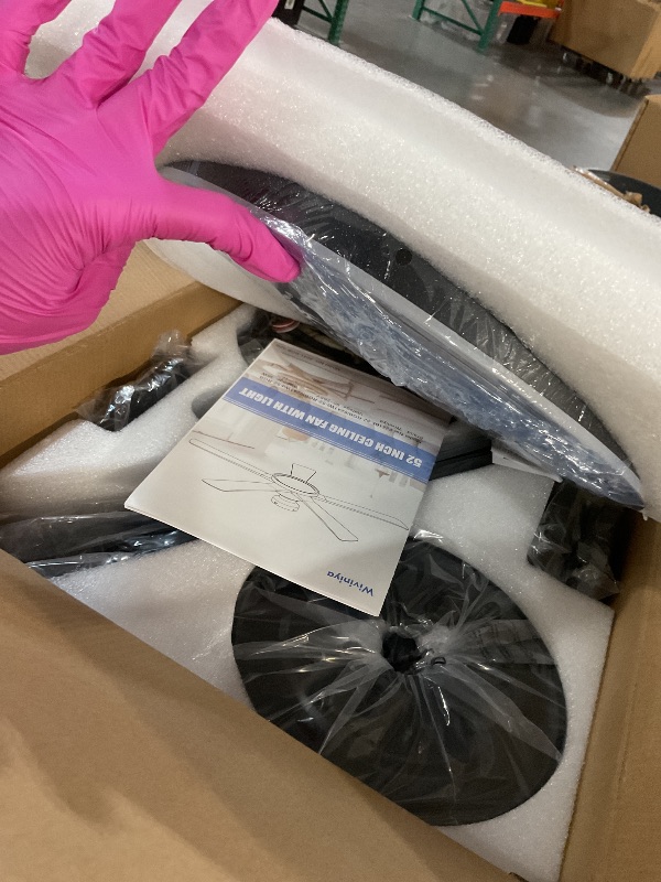 Photo 1 of ***LIKE NEW/OPEN BOX***Wiviniya Ceiling Fans with Lights and Remote/APP Control, 52" Low Profile Flush Mount Ceiling Fan with Dimmable RGB Ring Light, 5 Reversible Curved Blades 3 CCT 6 Speeds for Bedroom Party, Black