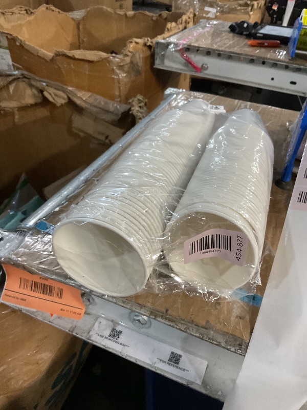 Photo 1 of (incomplete) PULOSPACK 100 Count 12 oz Disposable Paper Coffee Cups – Thickened White Paper Cups for Hot/Cold Drinks