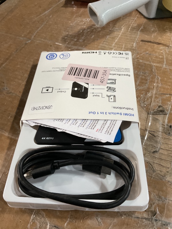 Photo 1 of [Upgrade] HDMI Switch 3 in 1 Out, 4K@60Hz HDMI 2.0 Switch Splitter with 2.6FT Long HDMI Cable, 3-Port HDMI Switcher Selector, Supports 4K 30Hz 3D 1080P HDCP2.2 for PS5 Xbox DVD Player Fire Stick PC