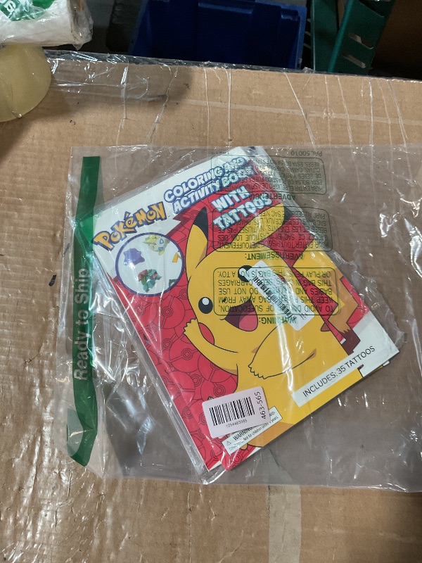 Photo 1 of *** COLORING BOOKS ONLY *** Pokemon Tattoos Party Favors Set - 70 Temporary Tattoos for Kids, Boys, Girls Plus Trading Cards, More | Pokemon Party Supplies Pack