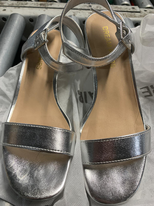 Photo 1 of (see all images) DREAM PAIRS Women's Platform Heels Block Chunky Open Toe Ankle Strap Size 7.5,Silver