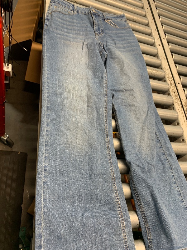 Photo 1 of ***STOCK PHOTO FOR REFERENCE ONLY***FUNUCA Straight Leg Jeans for Women,High Waisted Wide Leg Loose Microelastic Boyfriend Denim Pants Blue SIZE 8