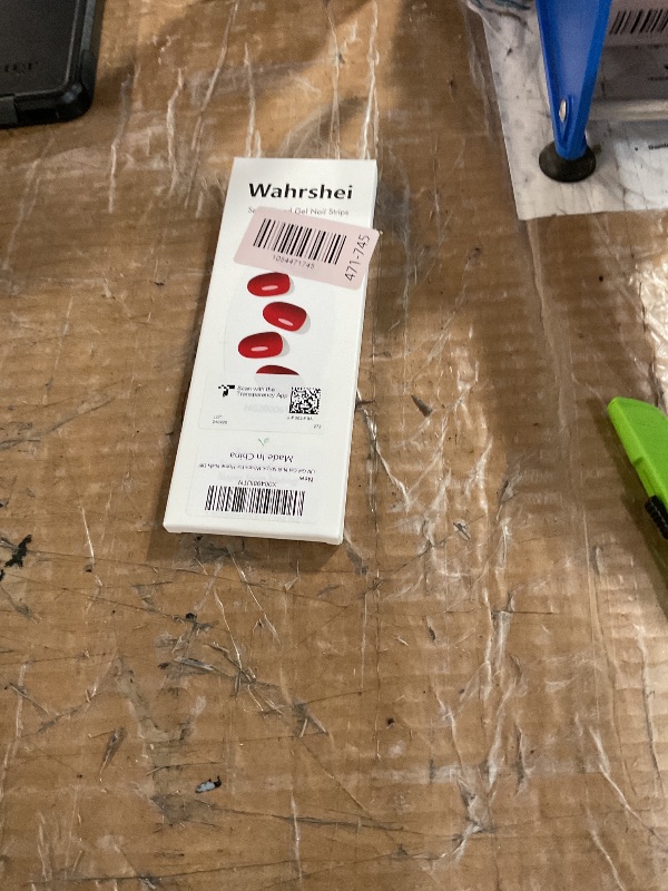 Photo 1 of  Semi Cured Gel Nail Strips, 20pcs Dark Red UV Stickers, Wraps for Home DIY