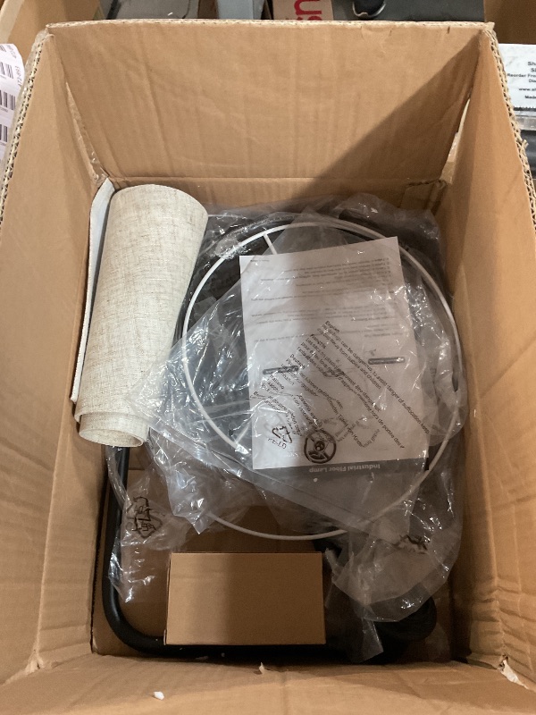 Photo 1 of ?Upgraded? Dimmable Floor Lamp, 1000 Lumens LED Edison Bulb Included, Arc Floor Lamps for Living Room Modern Standing Lamp with Linen Shade, Tall Lamp for Bedroom Office Dining Room- Black