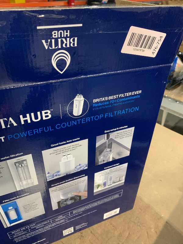 Photo 1 of ***(PARTS ONLY/ MAJOR DAMAGE/ NON FUNCTIONAL)***Brita Hub Compact Instant Powerful Countertop Water Filter System, Reduces 70+ Contaminants, 9 Cup Water Reservoir, Includes 6 Month Carbon Block Filter, White, 87344