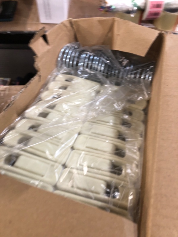 Photo 1 of ***(MISSING CLIPS)***Beige Heart Velvet Baby Hangers - 50pack 13inch Toddler Hangers with 20pcs Clips,Ultra Slim and Stackable Space Saving