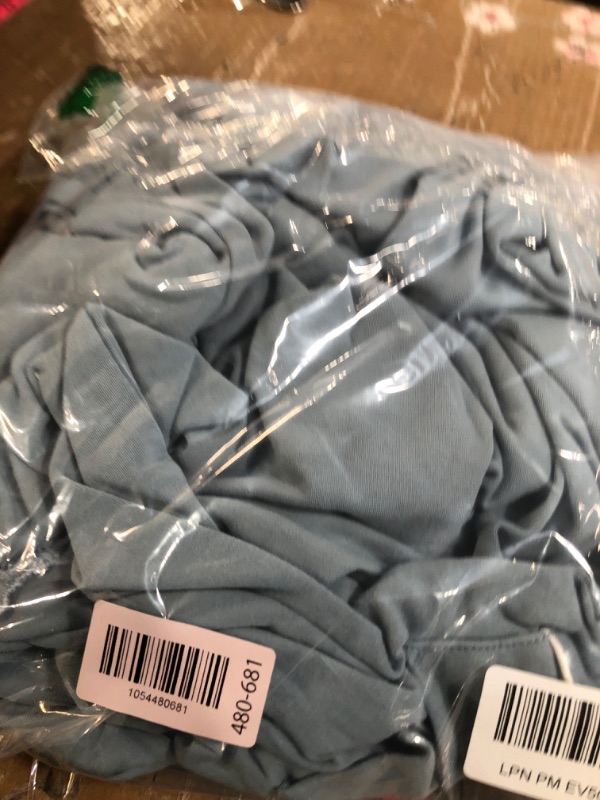 Photo 1 of ***(HEAVILY USED/ MINOR DAMAGE)***U2SKIIN Mens 100% Cotton Robe Lightweight Knit Bathrobe(Grey Blue, L/XL)