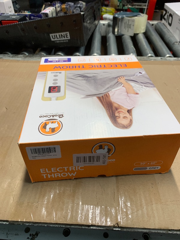 Photo 1 of ***FACTORY SEALED*** Mia&Coco Heated Throw Blanket - 50"x60" Flannel Electric Blanket, 6 Heat Levels, 10-Hour Auto-Off, Fast Heating, Overheat Protection, Machine Washable, Soft Heated Blanket for Home and Office (Gray)