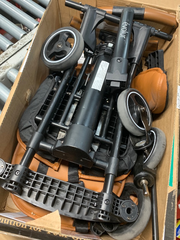 Photo 1 of (used item) Evolur Cruise Rider Stroller with Canopy, Lightweight Umbrella Stroller with Compact Fold, Easy to Carry Travel Stroller - Cognac