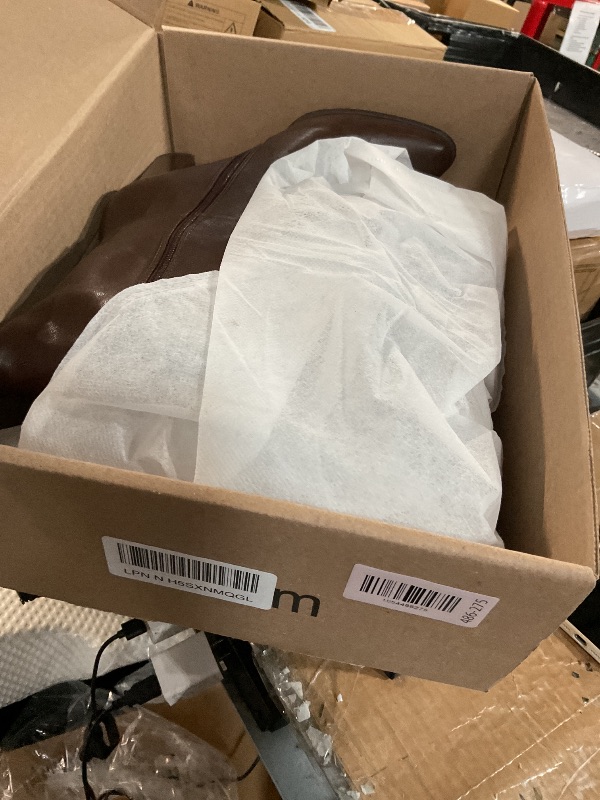 Photo 1 of ***(HEAVILY USED/ MINOR DAMAGE)***Easyfox Chocolate Brown Knee High Boots Women Pointed Toe Chunky Heel 2025 Fall Faux Leather Tall Boots Side Zipper Long Boots Size 8