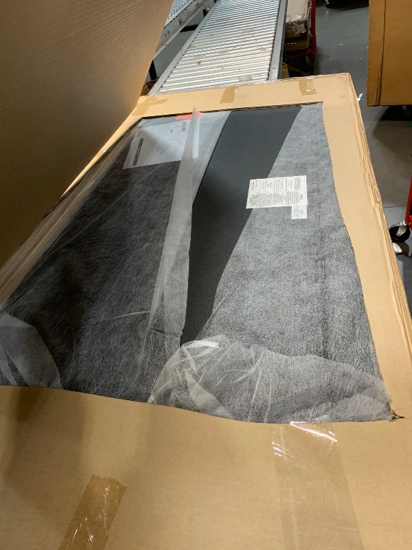 Photo 1 of (damaged upon inspection) Furinno Laval Double Row Nail Head Upholstered Platform Bed Frame, Full, Stone