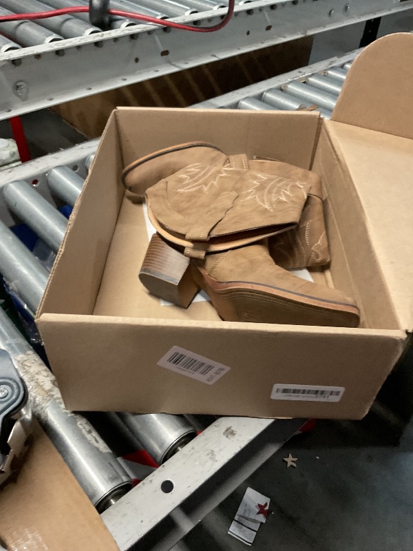 Photo 1 of **MINOR SCUFF**
IUV Cowboy Boots For Women Western Cowgirl Boots with Chunky Heel Mid Calf Snip Toe Ideal for low insteps