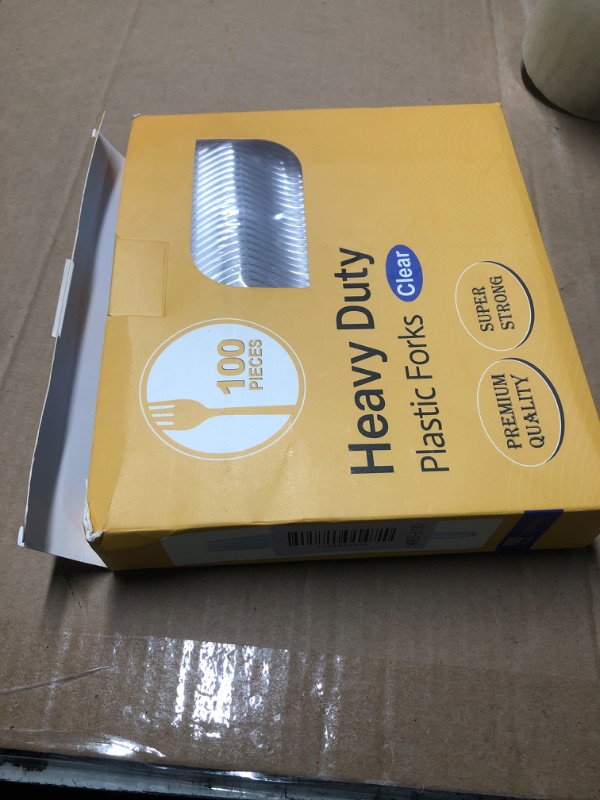 Photo 1 of [100 Count] Clear Plastic Forks Heavy Duty, Premium Disposable Forks, Durable Plastic Cutlery for Parties, Picnics, Big Event, Daily Use - Heat Resistant & BPA Free