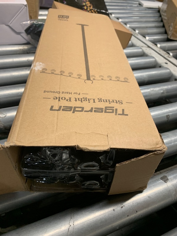 Photo 1 of ** FOR PARTS, ITEM HAS ISSUES WITH FUNCTIONALITY**
Tigerden 10ft String Light Poles for Hard Surfaces, Light Poles for Outdoor String Light, Perfect for Garden, Backyard, and Patio Lighting Stand for Parties, Wedding - Matte Black Finish - 2 Pack