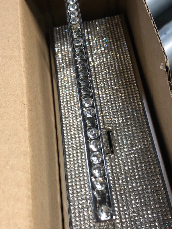 Photo 1 of ***DAMAGED - SEE NOTES/PICTURES*** Renabro Women Retro Radio Shape Crossbody Bag Rhinestone Metal Vintage Evening Clutch Purses(Portable Silver)