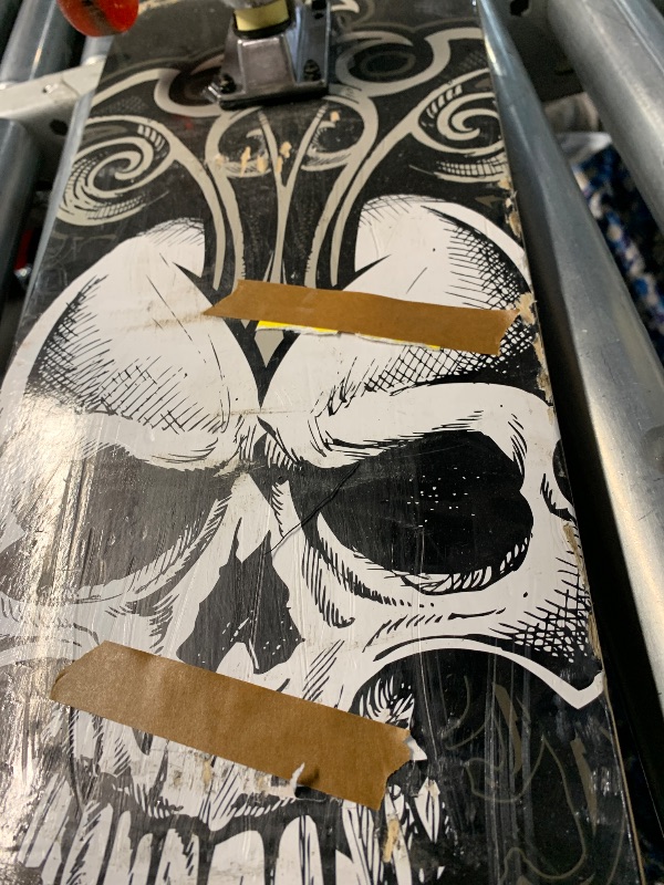 Photo 1 of ****BATTLE SCARRED****Shop709 Complete Skateboard With Graphic Sprayed Grip