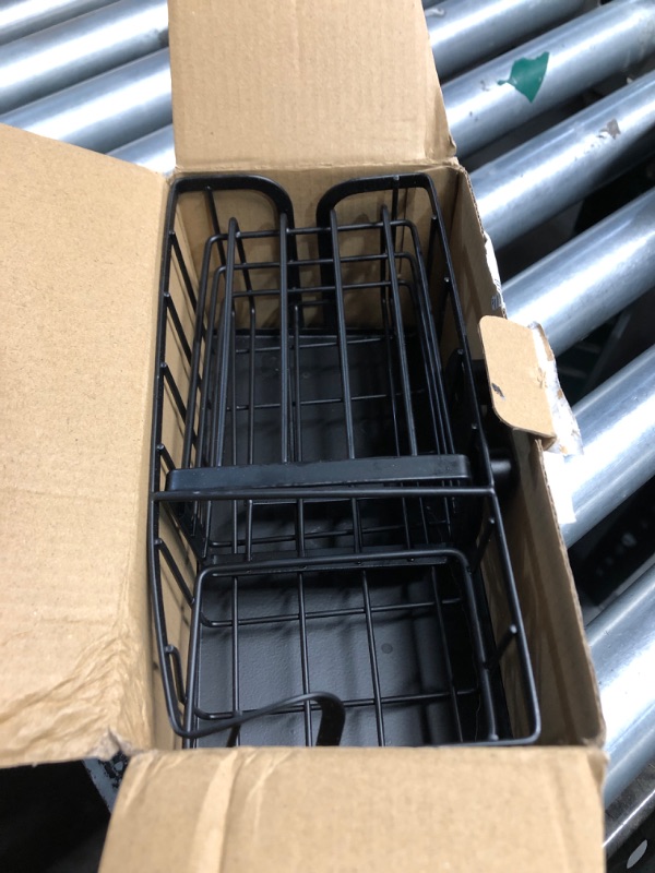 Photo 1 of ***DAMAGED - SEE NOTES/PICTURES*** Epicano Sink Caddy Sponge Holder, Smiley Face Sponge Rack with High Brush Holder,Rustproof Kitchen Countertop Organizer,Kitchen Gadgets Sink Accessories, 7.6" x 6.3" x 4.1", Black