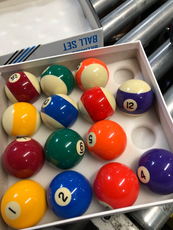 Photo 1 of ***PARTIAL SET, Missing 2 Balls See Pics - PRICE ADJUSTED*** Mizerak Regulation Pool Ball Set – 2.25? Billiard Balls – High-Gloss Finish, Inlaid Numbers, Chip & Crack Resistant Cue Ball Set